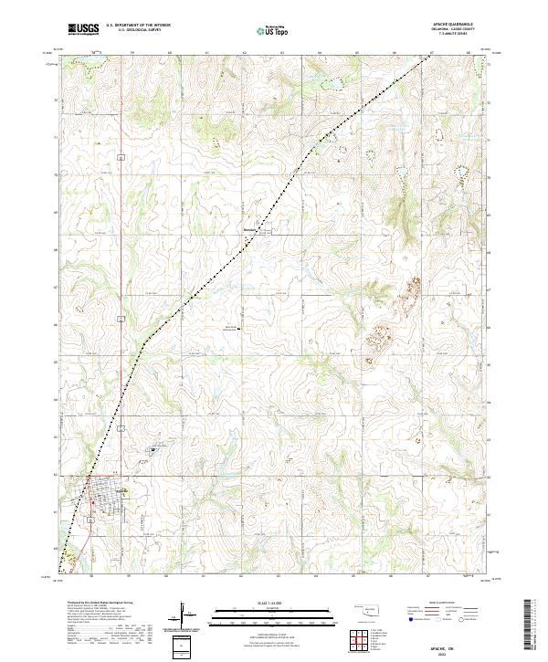 US Topo 7.5-minute map for Apache OK