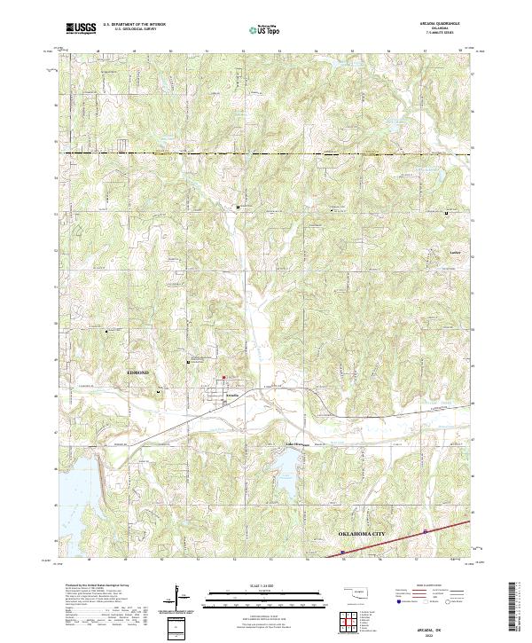 US Topo 7.5-minute map for Arcadia OK