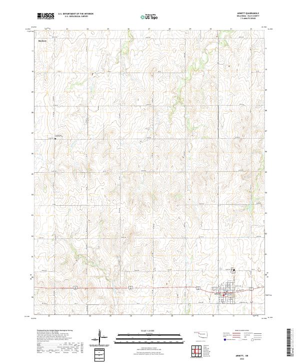 US Topo 7.5-minute map for Arnett OK