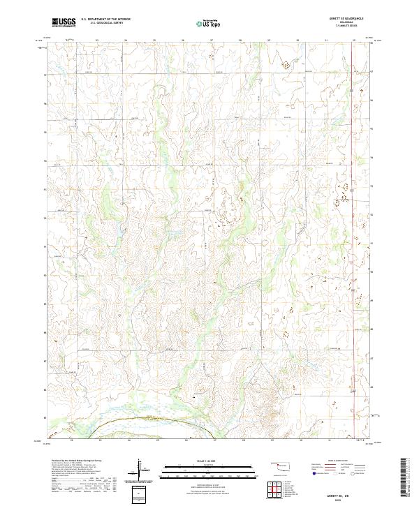 US Topo 7.5-minute map for Arnett SE OK