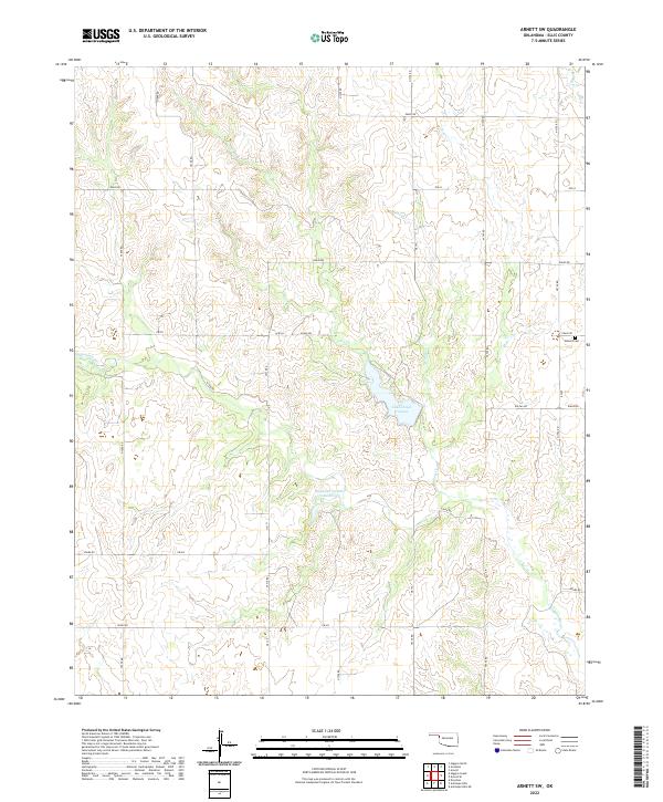 US Topo 7.5-minute map for Arnett SW OK