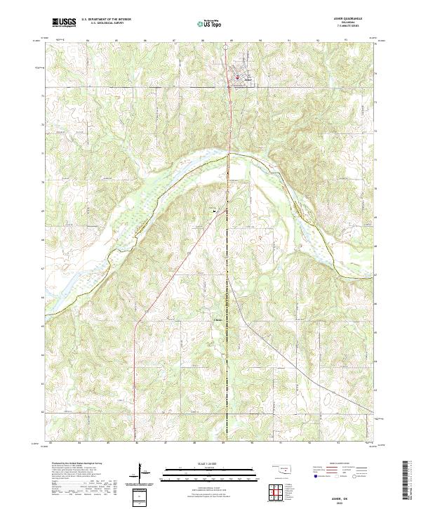 US Topo 7.5-minute map for Asher OK