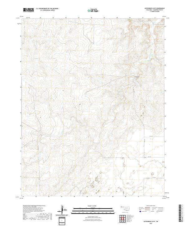 US Topo 7.5-minute map for Autograph Cliff OK