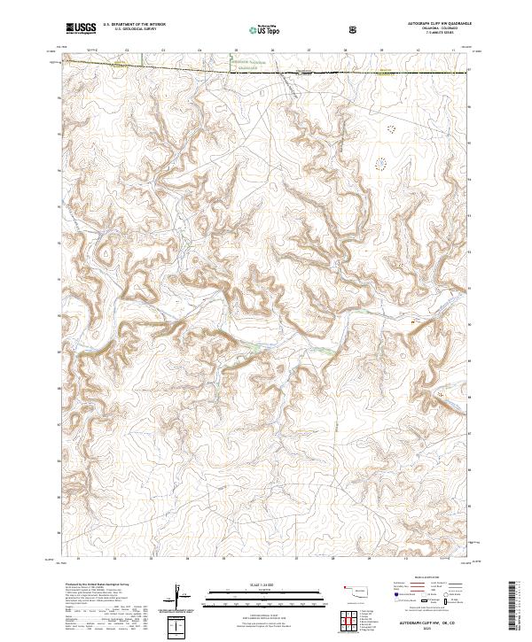 US Topo 7.5-minute map for Autograph Cliff NW OKCO
