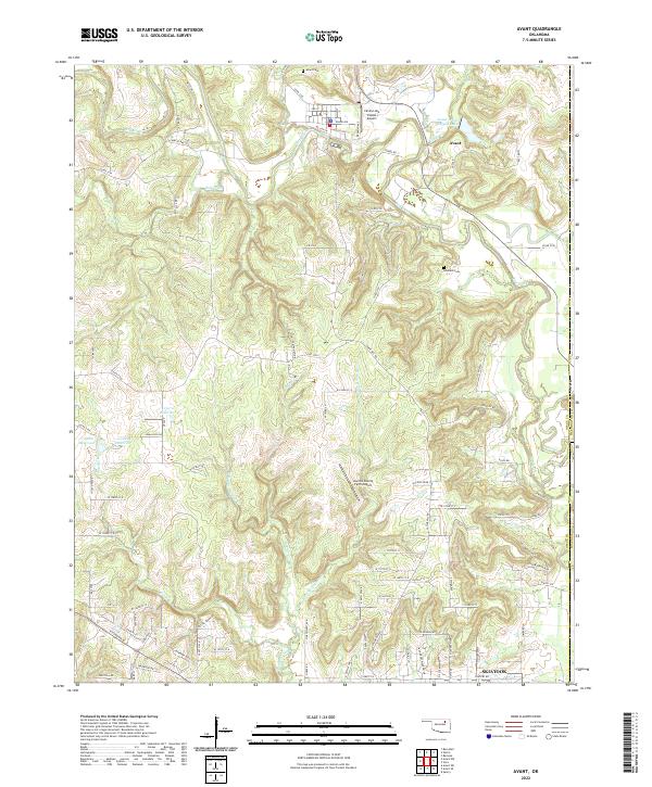 US Topo 7.5-minute map for Avant OK