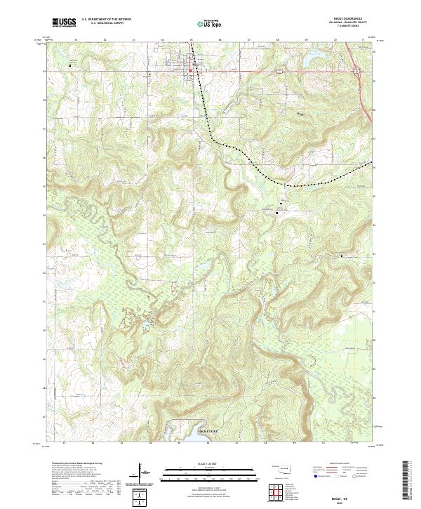 US Topo 7.5-minute map for Beggs OK