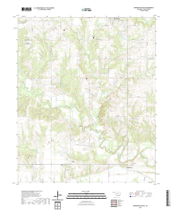 US Topo 7.5-minute map for Bennington South OK