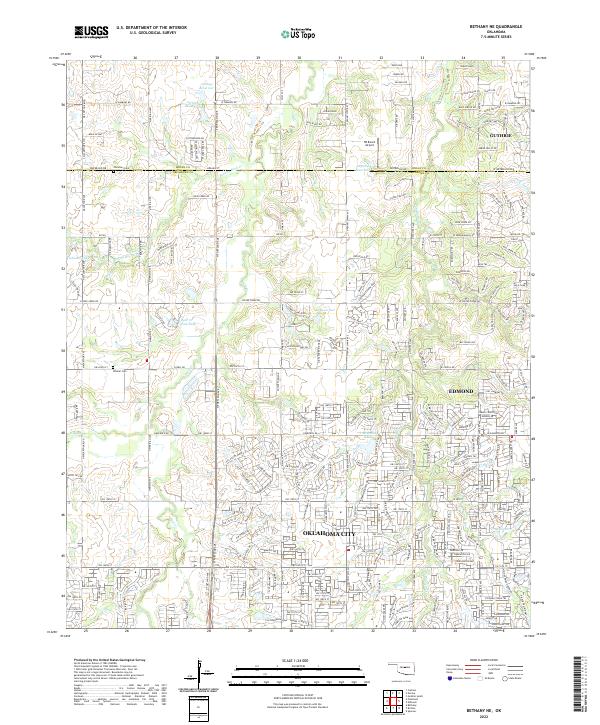 US Topo 7.5-minute map for Bethany NE OK