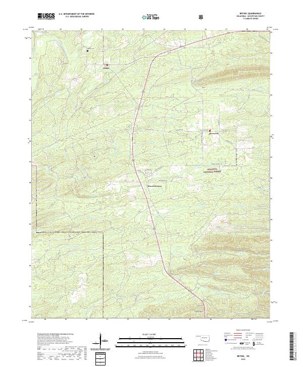 US Topo 7.5-minute map for Bethel OK