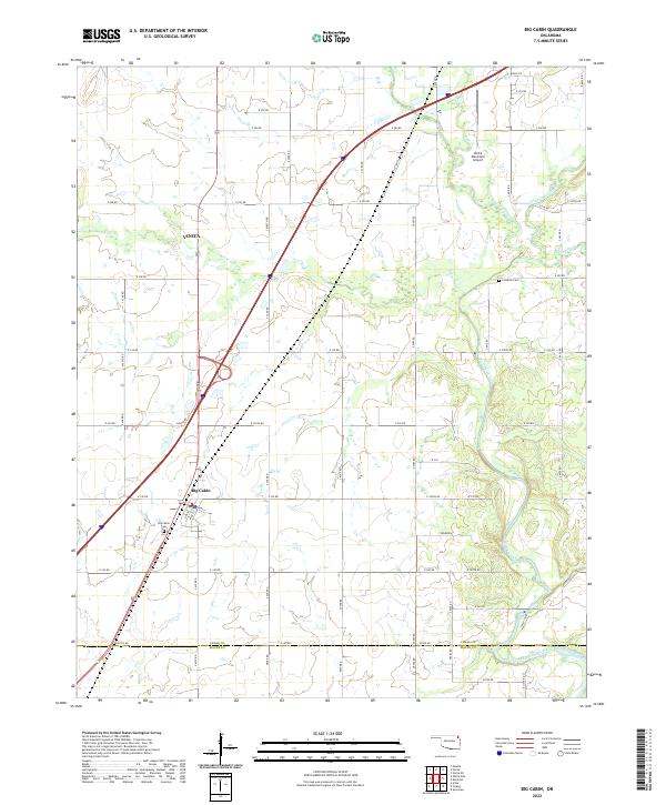 US Topo 7.5-minute map for Big Cabin OK