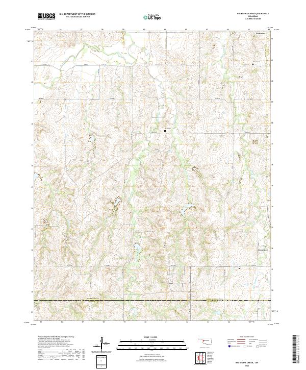 US Topo 7.5-minute map for Big Kiowa Creek OK