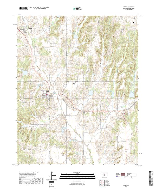 US Topo 7.5-minute map for Binger OK