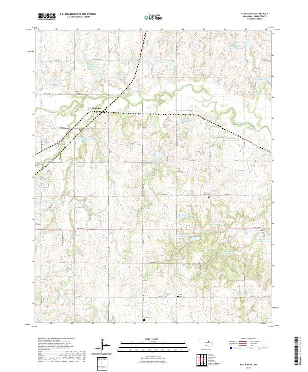 US Topo 7.5-minute map for Black Bear OK