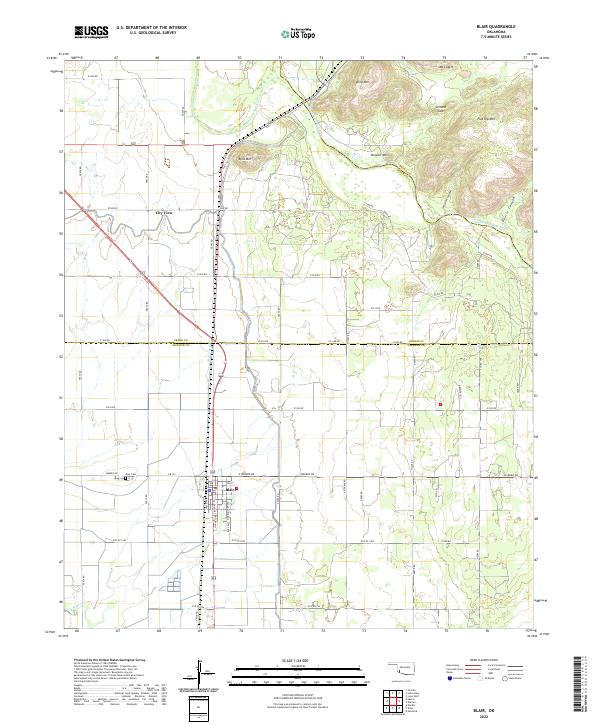 US Topo 7.5-minute map for Blair OK