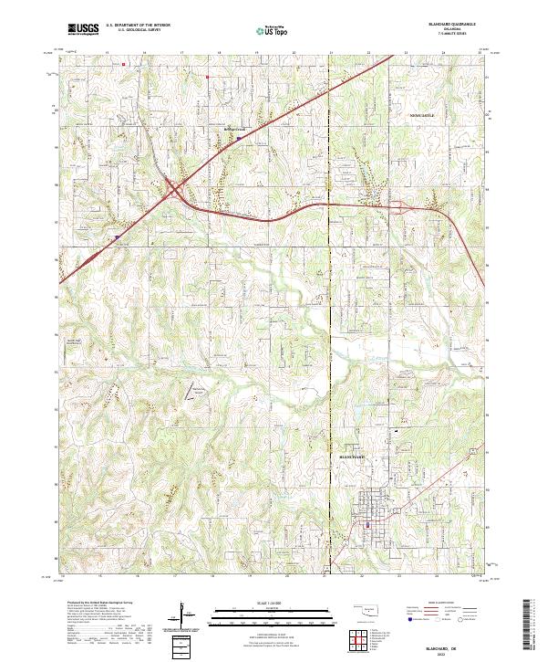 US Topo 7.5-minute map for Blanchard OK