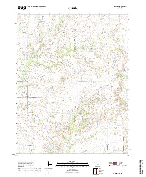 US Topo 7.5-minute map for Blue Mound OK