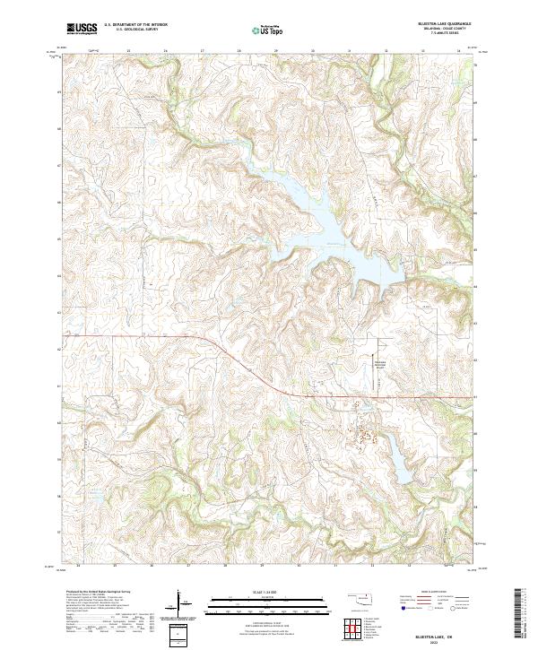 US Topo 7.5-minute map for Bluestem Lake OK