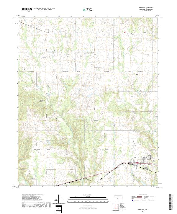 US Topo 7.5-minute map for Bokchito OK