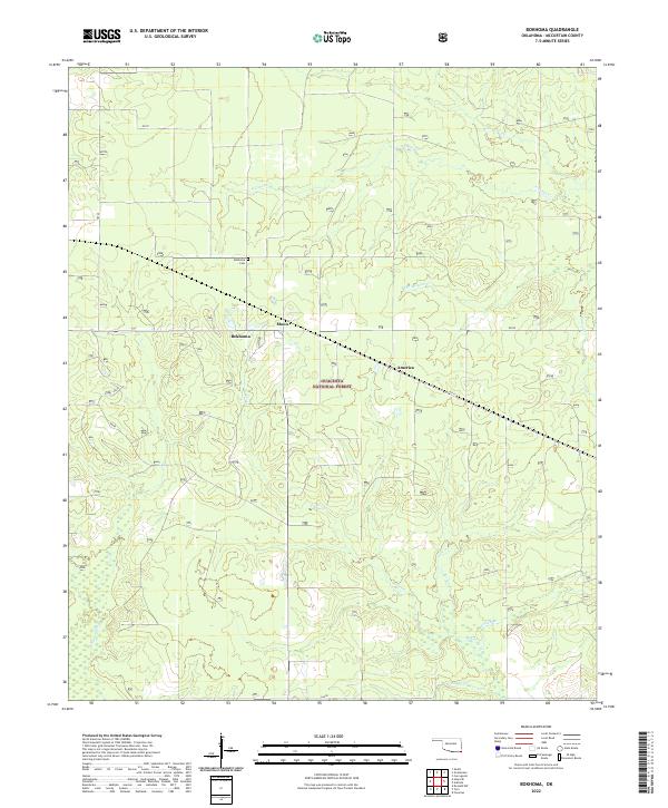 US Topo 7.5-minute map for Bokhoma OK