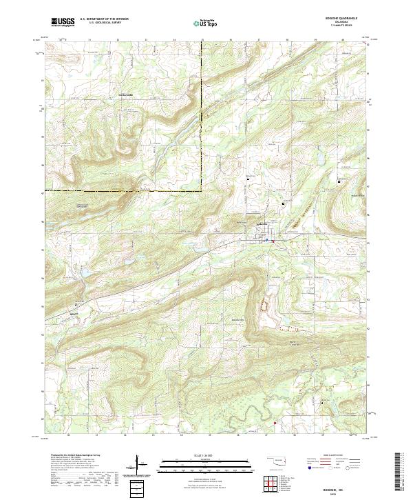 US Topo 7.5-minute map for Bokoshe OK