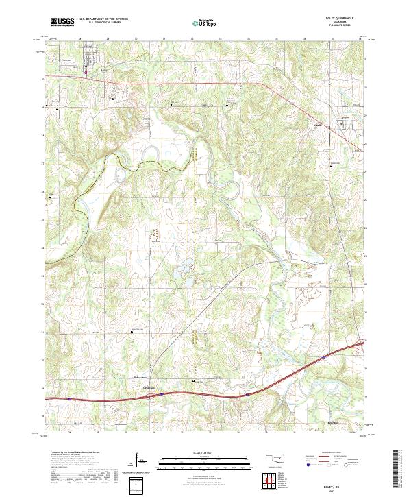 US Topo 7.5-minute map for Boley OK