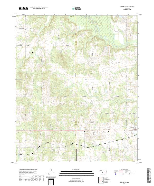 US Topo 7.5-minute map for Boswell SW OK