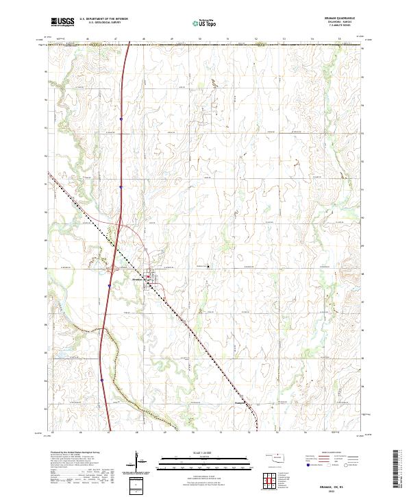 US Topo 7.5-minute map for Braman OKKS