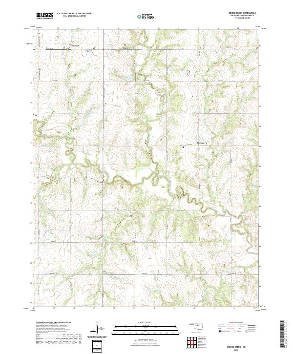 US Topo 7.5-minute map for Bridge Creek OK