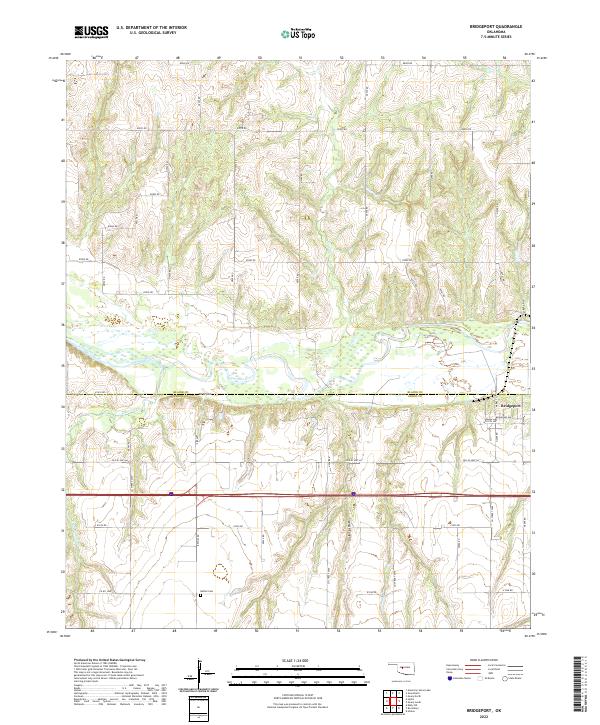 US Topo 7.5-minute map for Bridgeport OK