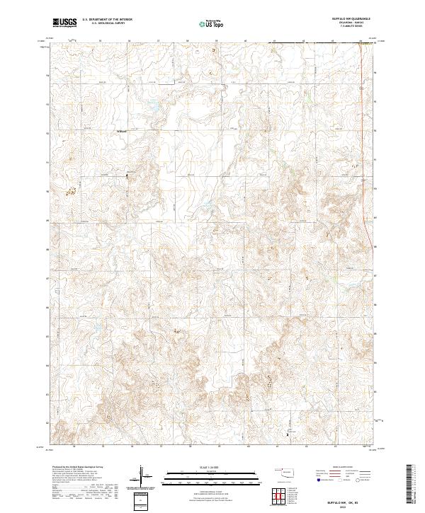 US Topo 7.5-minute map for Buffalo NW OKKS