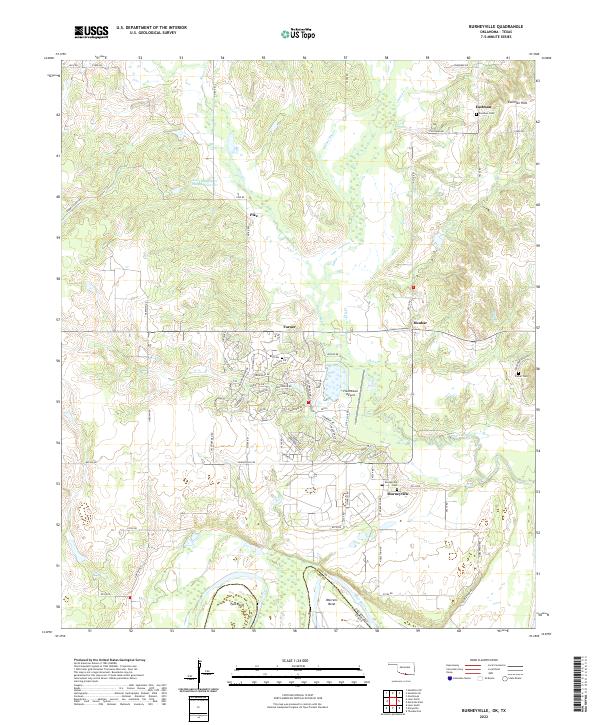 US Topo 7.5-minute map for Burneyville OKTX