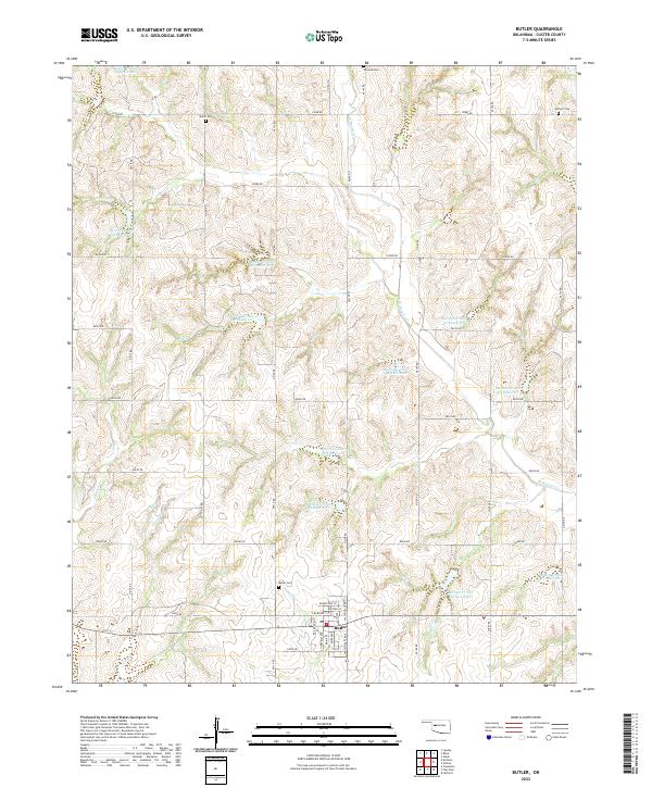 US Topo 7.5-minute map for Butler OK