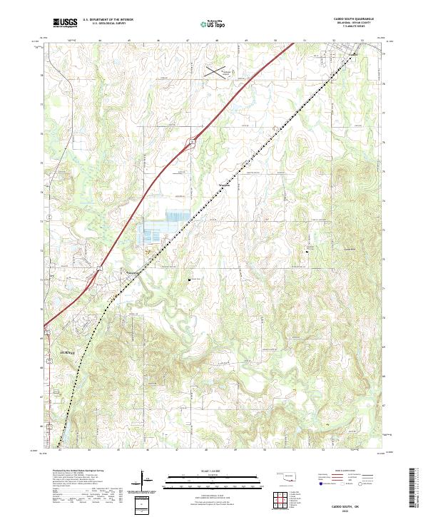 US Topo 7.5-minute map for Caddo South OK