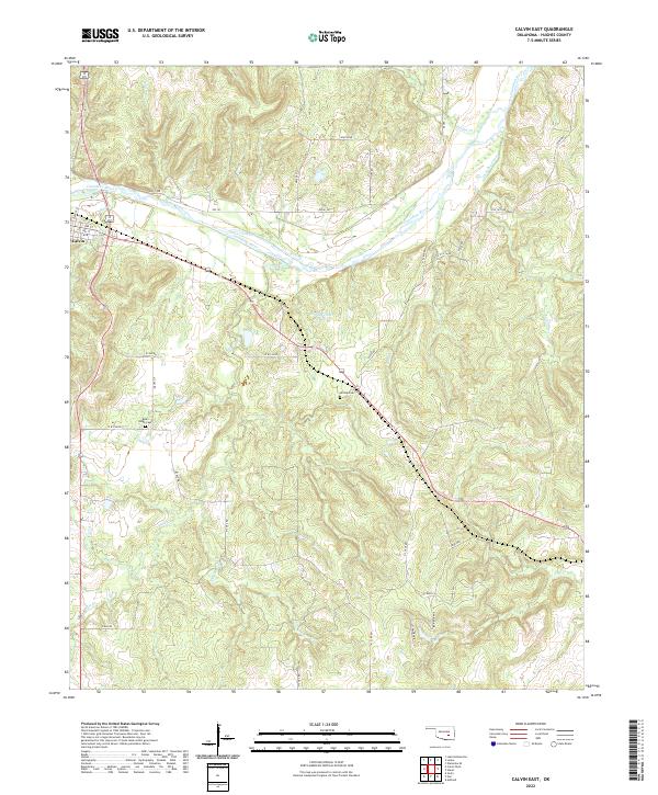 US Topo 7.5-minute map for Calvin East OK