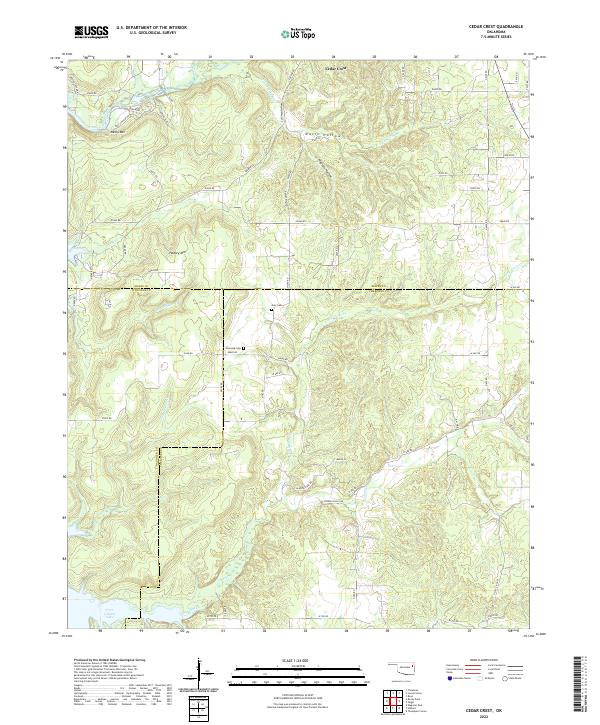 US Topo 7.5-minute map for Cedar Crest OK