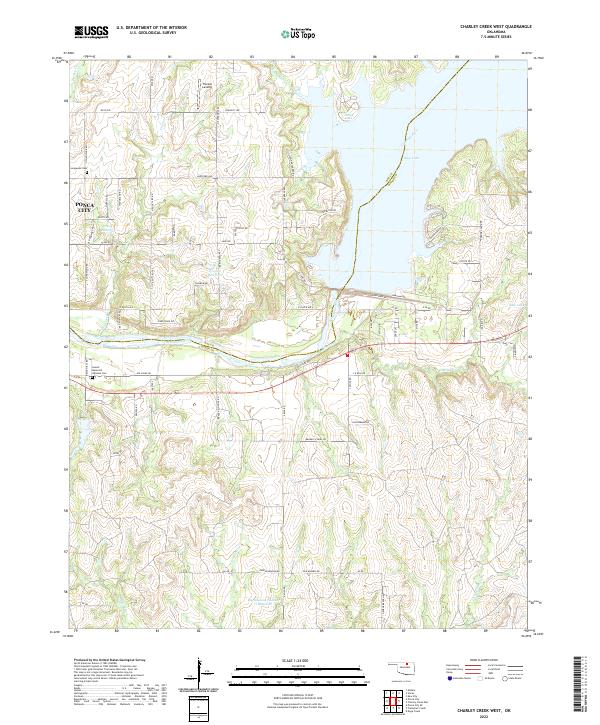 US Topo 7.5-minute map for Charley Creek West OK