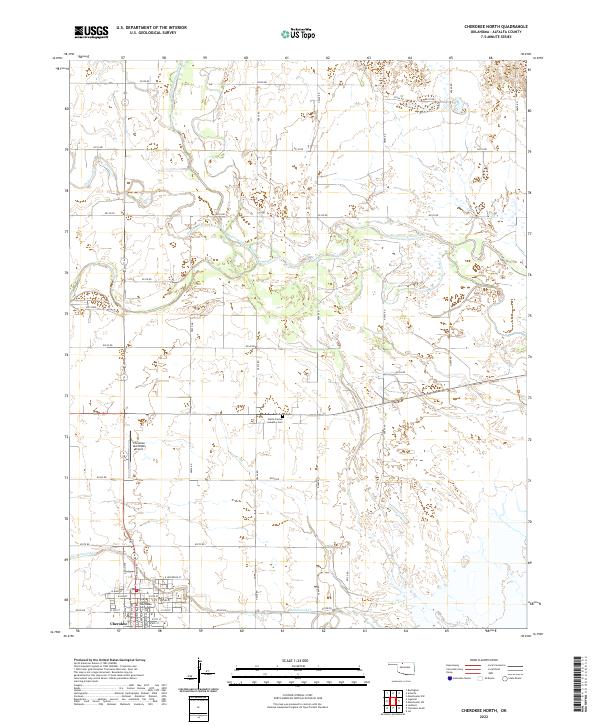 US Topo 7.5-minute map for Cherokee North OK