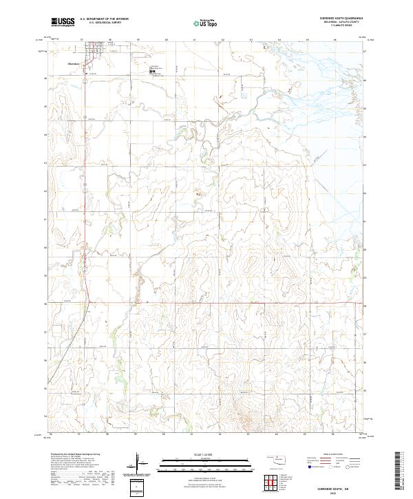 US Topo 7.5-minute map for Cherokee South OK