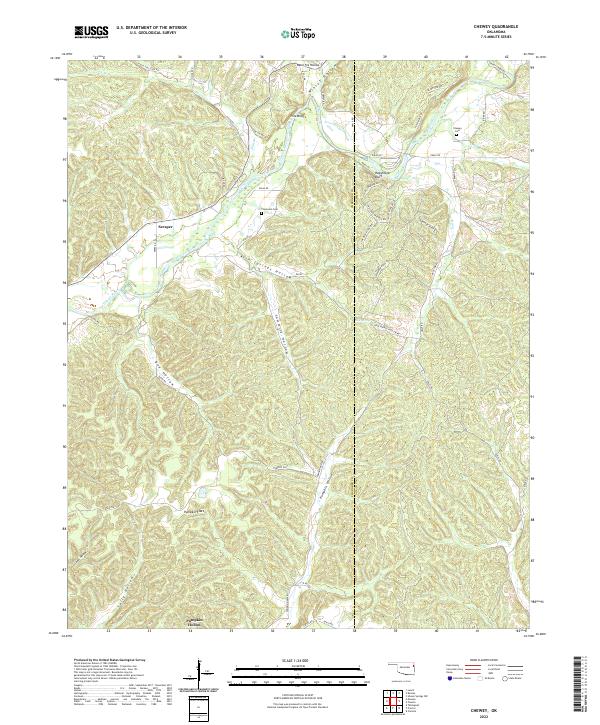 US Topo 7.5-minute map for Chewey OK