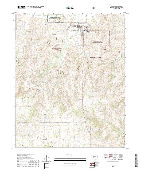 US Topo 7.5-minute map for Cheyenne OK