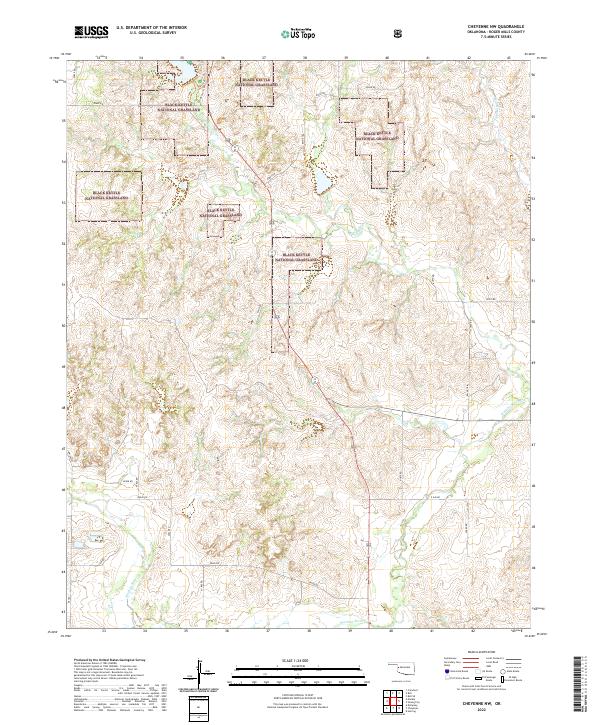 US Topo 7.5-minute map for Cheyenne NW OK