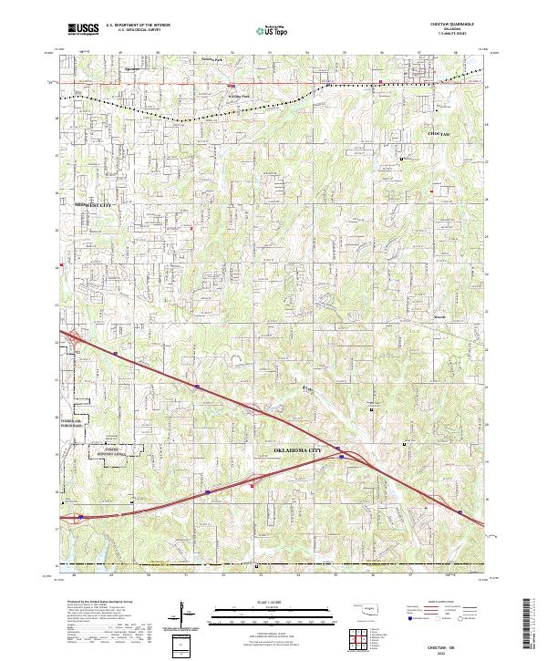 US Topo 7.5-minute map for Choctaw OK