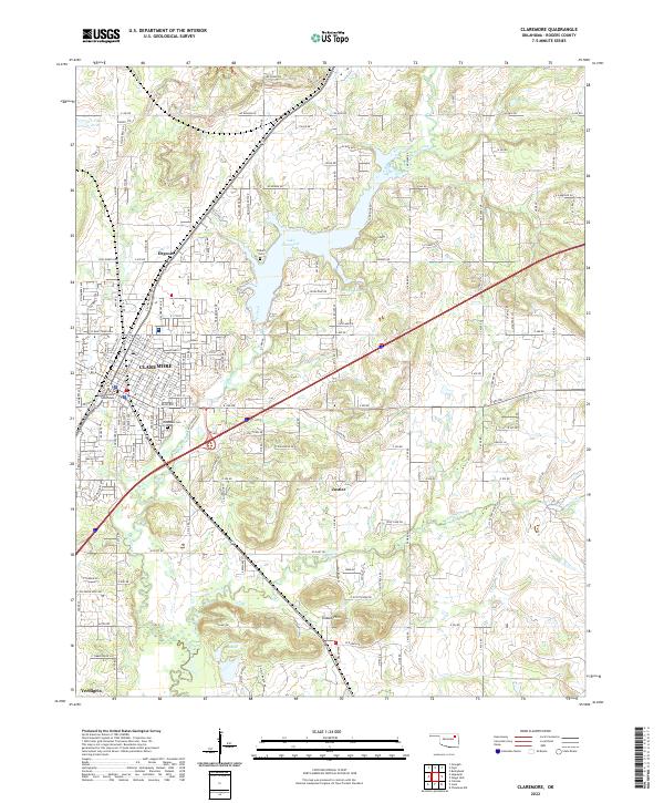 US Topo 7.5-minute map for Claremore OK