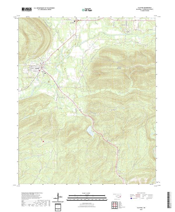 US Topo 7.5-minute map for Clayton OK