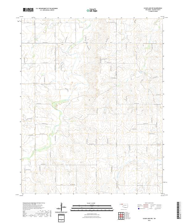 US Topo 7.5-minute map for Clear Lake NW OK