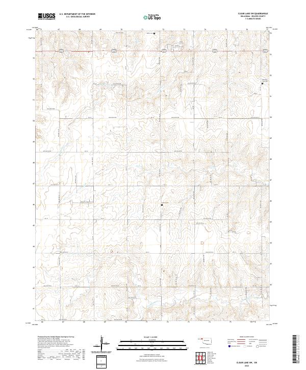 US Topo 7.5-minute map for Clear Lake SW OK