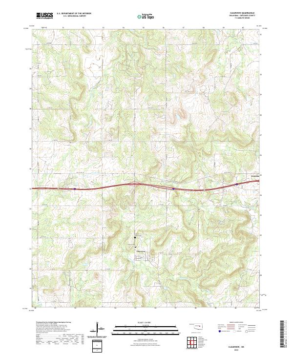 US Topo 7.5-minute map for Clearview OK