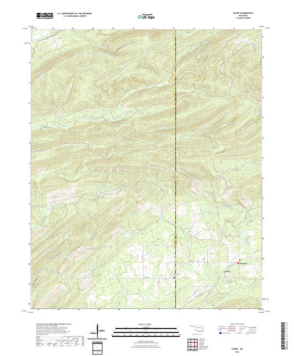 US Topo 7.5-minute map for Clebit OK