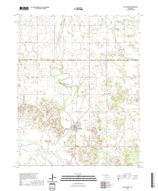 US Topo 7.5-minute map for Cleo Springs OK