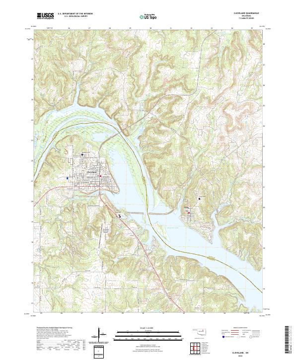 US Topo 7.5-minute map for Cleveland OK